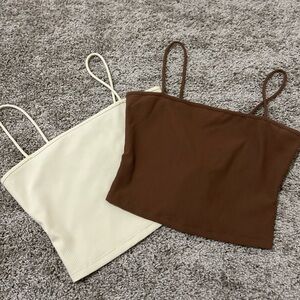 Stylish Brown and Cream Women's Tops